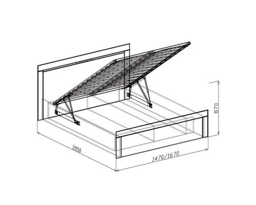 Кровать 1600 №1 с подъемным механизмом ТОКИО (бодега)